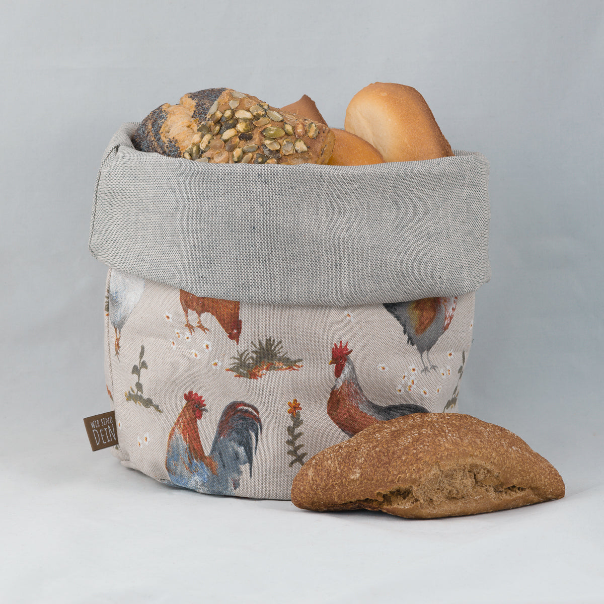 Bunbag Uhlenbusch, Hühnerdekor, beige braun