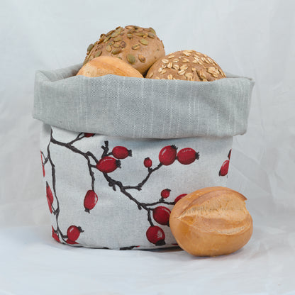 Bunbag „Rose Hip“ umgekrempelt als Brotkorb mit Brötchen