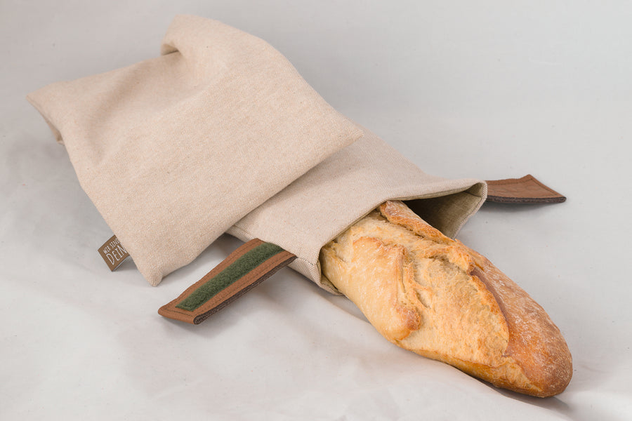 Baguettebag „Natur“ aus beigem Canvas mit Baguette
